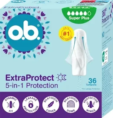Тампоны O.b. ExtraProtect Super Plus 4-in-1 Protection, без аппликатора, 36 шт