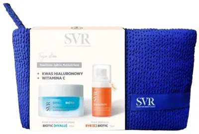 Набор SVR Hyalu Biotic + [C] Eye Biotic: регенерирующий гель для лица, 50 мл, и средство для ухода за кожей вокруг глаз, 15 мл, с косметичкой