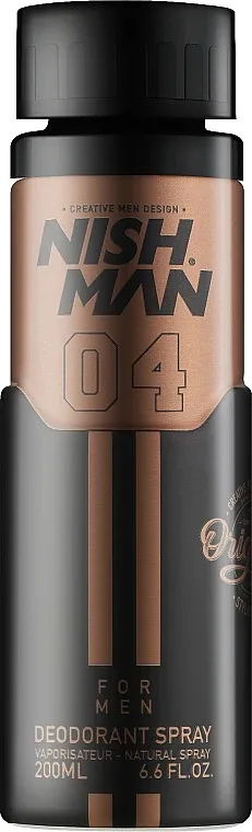 Дезодорант-спрей Nishman 04 For Men Deodorant Spray мужской, быстросохнущий, 200 мл