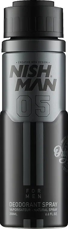 Дезодорант-спрей Nishman 05 For Men Deodorant Spray мужской, с элегантным ароматом, 200 мл