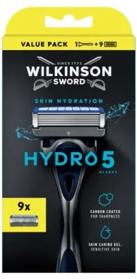Бритвенный станок Wilkinson Sword Hydro 5 Skin Hydration, 5 лезвий, откидной триммер, с 9 сменными кассетами