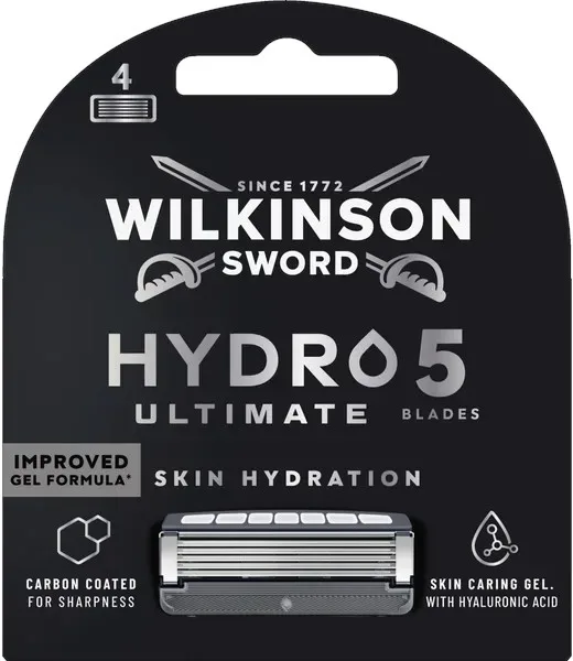 Сменные кассеты для бритвы Wilkinson Sword Hydro 5 Ultimate, с увлажняющим гелем, 4 шт