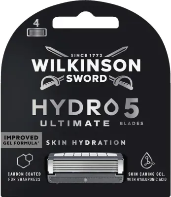 Сменные кассеты для бритвы Wilkinson Sword Hydro 5 Ultimate, с увлажняющим гелем, 4 шт