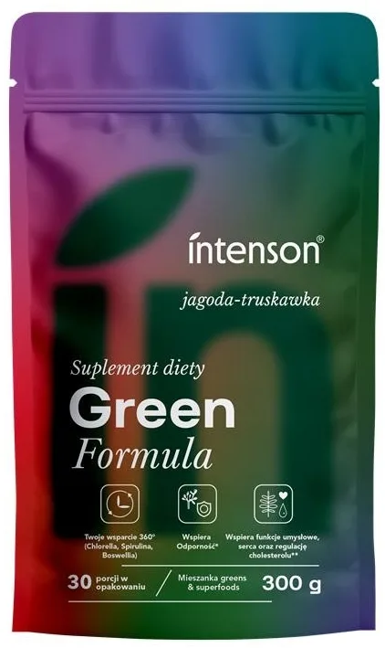 БАД со вкусом клубники Intenson Green Formula, 300 г
