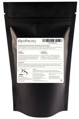 Ilapothecary Deep Relax соль для ванны Magnesium and Amethyst мини 40 г, с магнием, аметистом и эфирными маслами, дорожный формат