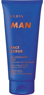 Pupa Man Face Scrub Exfoliating Gel скраб для лица гелевый отшелушивающий 100 мл, мужской скраб с пемзой