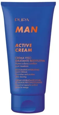Pupa Man Active Cream Moisturizing Restorative Face Cream крем для лица мужской увлажняющий восстанавливающий 50 мл, мужской крем для лица, подходит после бритья