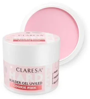 Строительный гель для ногтей Claresa Hard и Easy Builder Gel Cookie Pink, твёрдый, средней плотности, 12 г