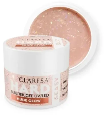 Строительный гель для ногтей Claresa Hard и Easy Builder Gel Nude Glow, твёрдый, с сиянием, 12 г