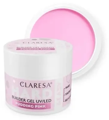 Строительный гель для ногтей Claresa Hard и Easy Builder Gel Pudding Pink, твёрдый, молочно-розовый