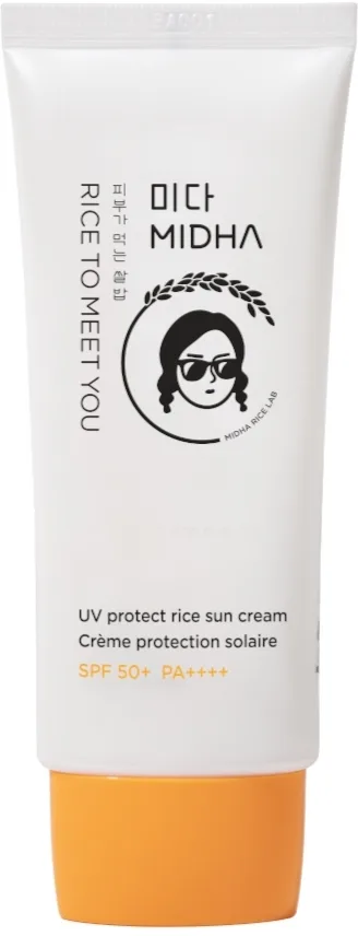 Крем для лица MIDHA UV Protect с рисом солнцезащитный SPF 50+ 50 мл