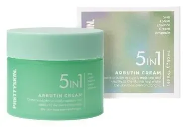 Prettyskin 5in1 Arbutin Cream крем для лица многофункциональный осветляющий с арбутином, ниацинамидом и маслом ши, корейская косметика, 50 мл