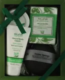 Набор Kalliston Gift Box Mastiha крем для рук и тела 50 мл масло для тела 50 мл мыло 100 г и губка конжак — фото 1