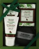 Набор Kalliston Gift Box Argan крем для рук и тела 50 мл масло для тела 50 мл мыло 100 г и губка конжак — фото 1