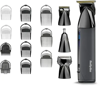 Набор для стрижки волос Babyliss Super-X Metal Black Edition MT991E, 15 в 1, с титановыми лезвиями, водонепроницаемый