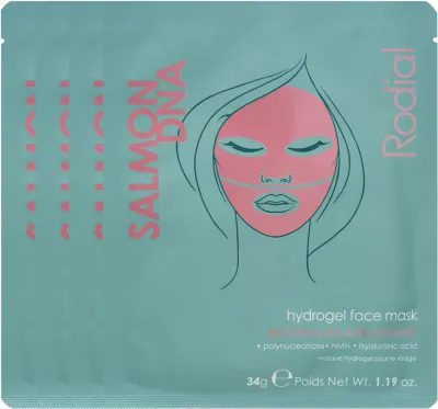 Гидрогелевая маска для лица Rodial Salmon DNA с ДНК, полинуклеотидами и пептидами, 34 г, 4 x 34 г