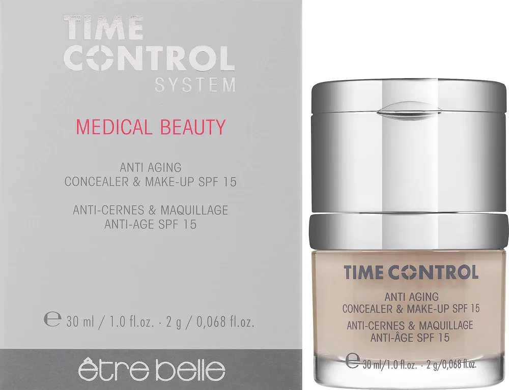 Тональная основа-корректор Etre Belle Time Control Anti Aging Make-up & Concealer, SPF 15, 30 мл