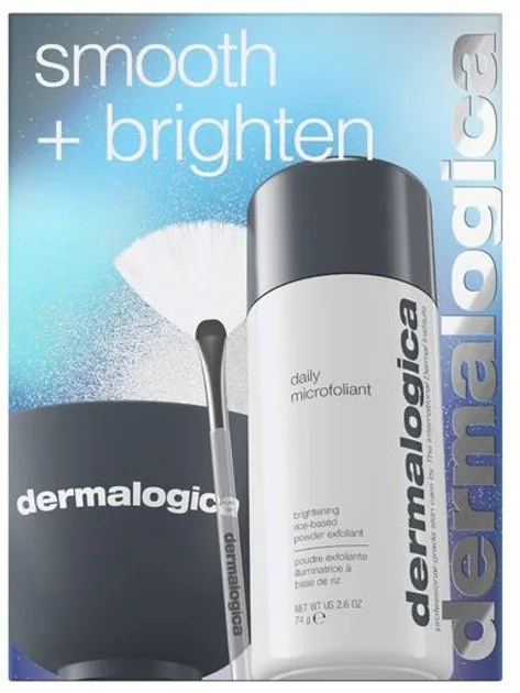 Набор для лица Dermalogica Smooth + Brighten эксфолиант-порошок с рисом и овсом чаша и кисть уценка 74 г