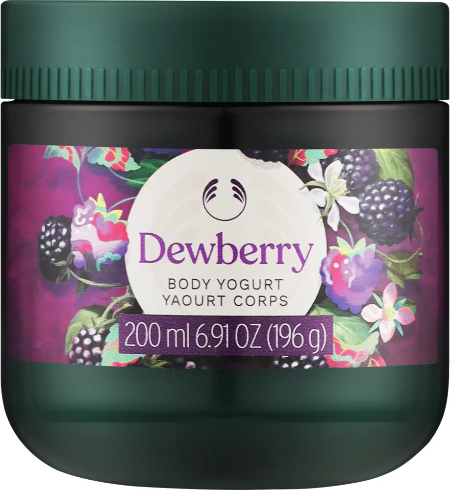 The Body Shop Dewberry йогурт для тела Ежевика 200 мл, лёгкий крем-гель для тела с ягодным ароматом, увлажнение