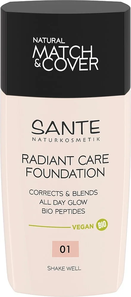 Тональный флюид Sante Radiant Care Foundation сияющий веганский, 30 мл