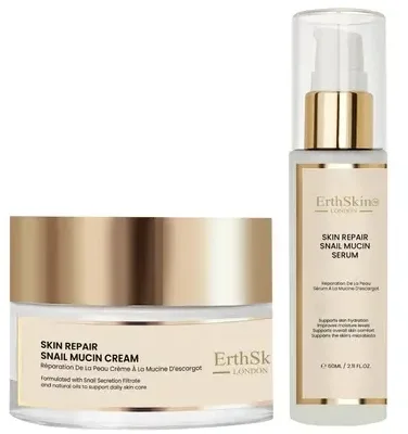 Набор для лица ErthSkin London Snail Mucin крем и сыворотка с муцином улитки и маслом ши 50+60 мл