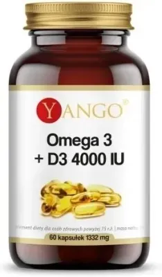 Омега-3 + витамин D3 4000 МЕ, БАД Yango Omega 3 + D3 4000 IU, 60 шт
