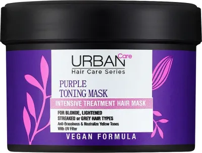 Тонирующая фиолетовая маска для светлых волос Urban Care Purple Intense, растительный кератин, нейтрализация жёлтого оттенка, 230 мл