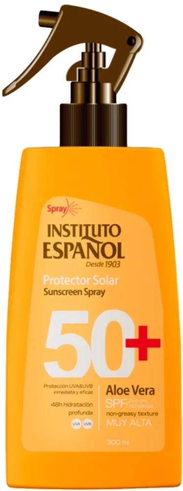 Instituto Espanol Sunscreen Spray Aloe Vera солнцезащитный спрей для тела с алоэ SPF50+ 300 мл высокая защита от солнца