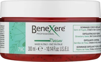 Muster Benexere Peel Up 79C скраб для тела солевой с семенами клубники и тростниковым сахаром, веганский 300 мл