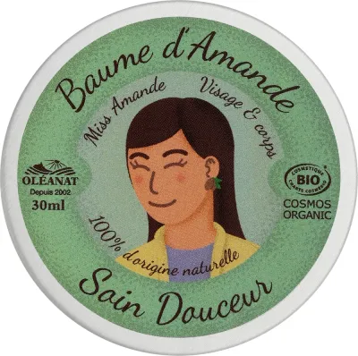 Бальзам для губ, лица и тела Oleanat Organic Miss Amande Almond Oil Balm с маслом миндаля, увлажняющий, 30 мл