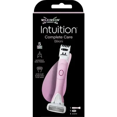 Триммер и бритвенный станок 2 в 1 Wilkinson Sword Intuition Complete Care Bikini, для зоны бикини, 5 лезвий, 1 шт