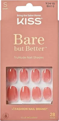 Накладные ногти Kiss Bare But Better True Nude Nail Shade, 93418, 28 шт
