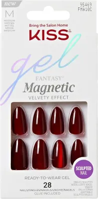 Накладные ногти Kiss Gel Fantasy Magnetic Velvety Effect, medium, 95469, 28 шт