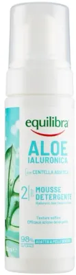 Equilibra Aloe and Hyaluronic Acid Cleansing Mousse пенка для умывания лица с алоэ и гиалуроновой кислотой 150 мл, очищение кожи