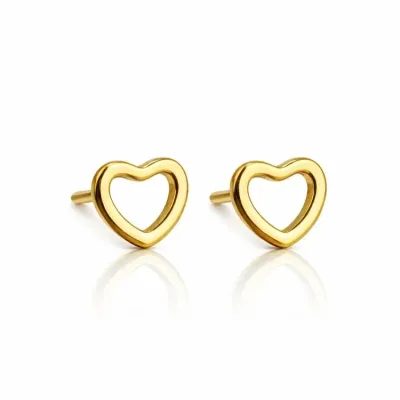 Серьги Ecarla из нержавеющей стали, классические сердца, 2 шт
