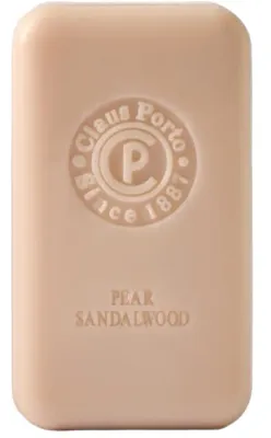 Claus Porto 8741 мыло для рук и тела Pear Sandalwood 150 г, груша и сандал, с маслом фисташки, упаковка с восковой печатью