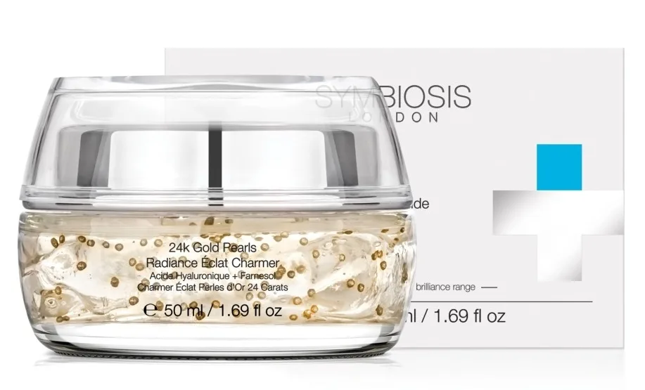 Гель для лица Symbiosis London 24k Gold для сияния с частицами золота и гиалуронатом уценка 50 мл