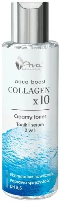 Тоник-сыворотка для лица Ava Laboratorium Aqua Boost Collagen x10 Creamy Toner 2 в 1, увлажняющий, 100 мл