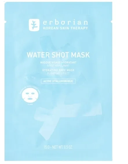 Erborian Water Shot Mask маска для лица тканевая увлажняющая с гиалуроновой кислотой для сухой и обезвоженной кожи 15 г