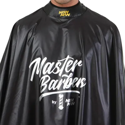 Пелерина парикмахерская NishMan Master Barber Cape для барбера, чёрно-жёлтая, 1 шт