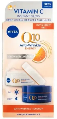 NIVEA Q10 Anti-Wrinkle Energy набор кремов для лица против морщин 2 х 50 мл с коэнзимом Q10