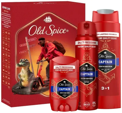 Мужской набор Old Spice Captain дезодорант-спрей 150 мл гель для душа и волос 250 мл и дезодорант-стик 50 мл