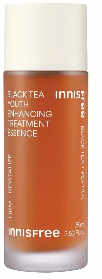 Innisfree Black Tea Youth Enhancing Treatment Essence разглаживающая эссенция для лица 75 мл с экстрактом чёрного чая и пептидами