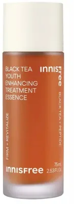 Innisfree Black Tea Youth Enhancing Treatment Essence разглаживающая эссенция для лица 75 мл с экстрактом чёрного чая и пептидами