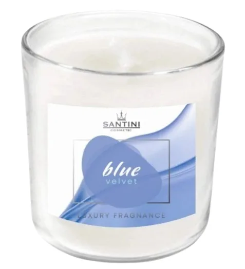Свеча ароматическая Santini Cosmetic Blue Velvet Luxury для дома, 200 г