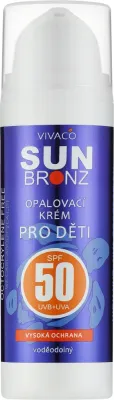 Vivaco Sun Bronz Kids крем солнцезащитный детский SPF 50, 50 мл, солнцезащитный крем для детей с высокой степенью защиты