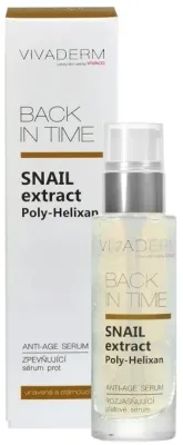 Vivaco Vivaderm Back In Time Snail Extract Anti-Age Serum антивозрастная сыворотка для лица с экстрактом улиточной слизи 30 мл с муцином улитки