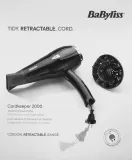 Фен BaByliss D374DE Cordkeeper 2000, ионизация, убирающийся шнур, уценка — фото 2