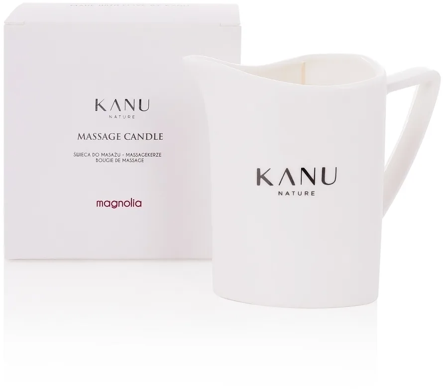 Kanu Nature массажная свеча для тела с маслом ши, какао и авокадо, аромат магнолии, 200 г