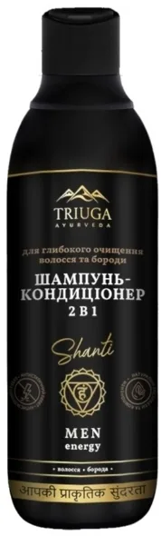 Шампунь с кондиционером 2 в 1 Triuga Shanti Men Enerdy, для глубокого очищения волос и бороды, 550 мл